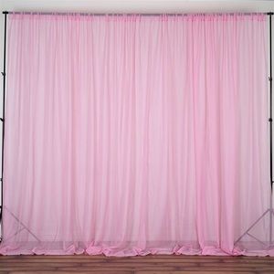 2 sets of 2 panel pink sheer curtains